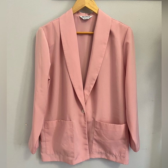 Vintage Light Dusty Pink Millennial Pink Blazer M - Picture 1 of 5